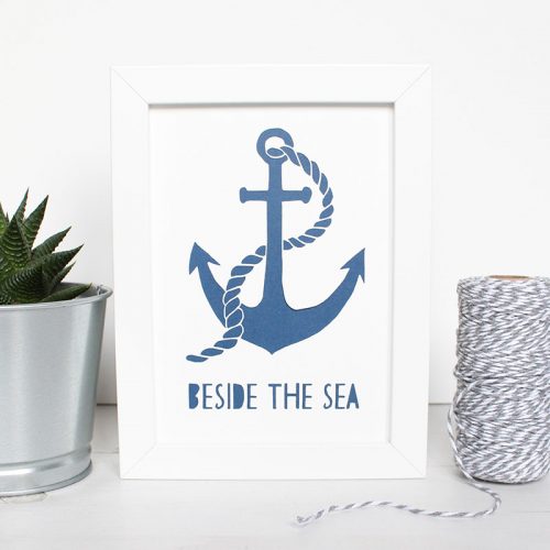 Anchor “Beside The Sea” Paper Cut