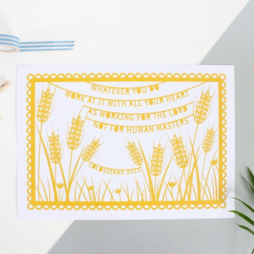 Wheat working for the Lord print