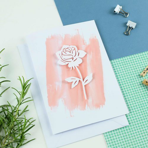 Rose 3D Paper Cut Card