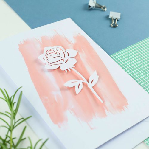 Rose 3D Paper Cut Card
