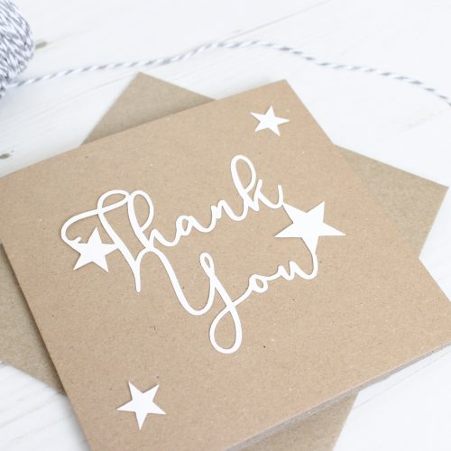 Thank you paper cut card set (pack of 3)