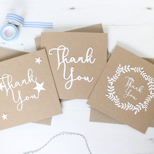 Thank you paper cut card set (pack of 3)